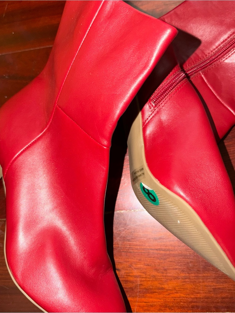 Dolce Vita Red Leather Ankle Booties